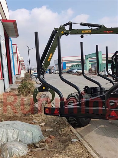 #forestrymachinery #logcrane #timbercrane #tractor #loggingtrailer #woodencrane #forestry #timbertrailer #grapple #forestkran TC780 Max reach 7.8m Slewing torque net:19KN.M Turning angle of crane : 380° Lifting capacity 4m :1880 kg Lifting capacity in max reach length :720 kg Telescopic crane : two Recommended pump capacity [L/min]:45-70 Operating pressure[Mpa]: 22 Hydraulic rotating motor : GR-30F TG26 Grapple Grapple open size :1450mm #kran #forestryequipment #forestkran