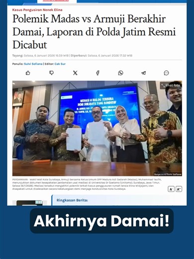 Madas dan Armuji Temukan Jalan Damai di Surabaya