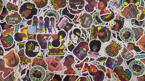 BRUHHH! Black Girls Queen Stickers 50 Pcs Melanin Poppin Stickers Vinyl Waterproof Decal for Laptop Water Bottles Skateboard Computer, Black Womens Trendy Stickers for Teens, Womens, Girls