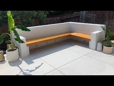 DIY Floating Concrete Garden Bench Seating