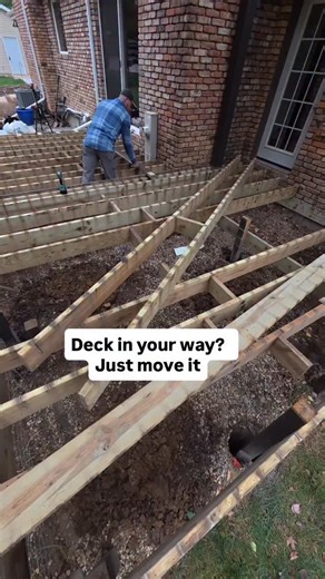 Before we can install new decking I decided to get all the water away from the back of my house by trenching in new sewer drain pipe. Thankfully we were able to just slide the whole frame out of the way and make this task much easier! No easy way to dig with a shovel, but better than digging around framing! We even added additional structure why we had it open to beef everything up! | RR Buildings