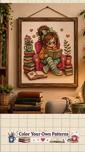 Cross Stitch Girls Coloring Bundle – Pixel Pattern Coloring & Cozy Bookish Pages