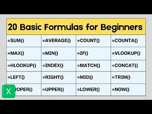 🔥 20 Basic Excel Formulas Explained with Examples