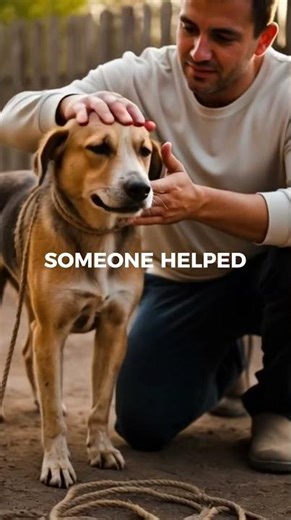 Dog Tangled In Rope — Man Saves Him