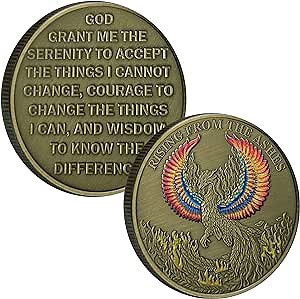 Empowering Phoenix Resilience Coin - Overcoming Challenges & Embracing Transformation Inspirational Token