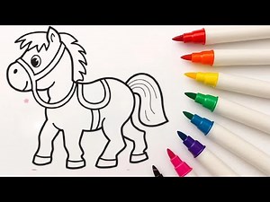 How to Draw Easy And Cute Horse For Kids and Beginners|Step-by-Step Tutorial 🐴