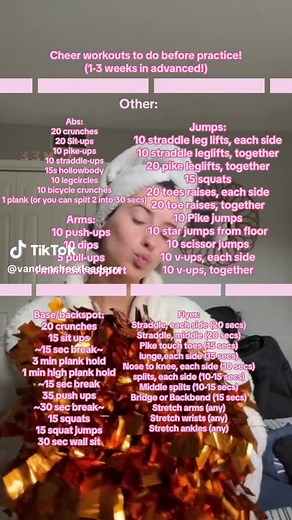 Cheerleading Workout Routine for Flyers and Base/Back Spots