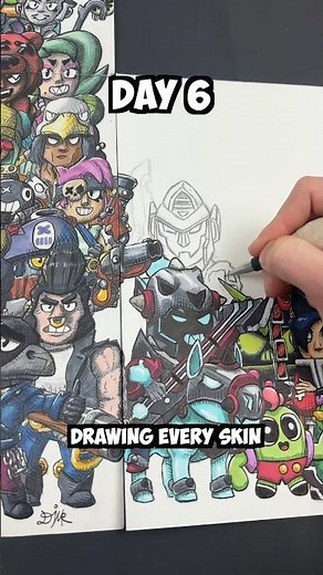 Day 6 Drawing EVERY Brawl Stars Skin - Mecha Mortis