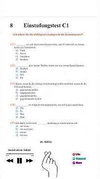 8 . Einstufungstest C1 #deutschlernen #germanlanguage