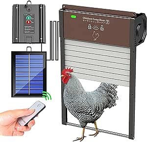 Automatic Chicken Coop Door with Timer, Light Sensor and Remote Control, Coop Door Opener, Full Aluminum Doors for Chicken House…