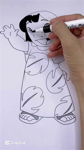 Cute Girl in Red Dress Coloring ❤️🎨 | Satisfying Art Video
