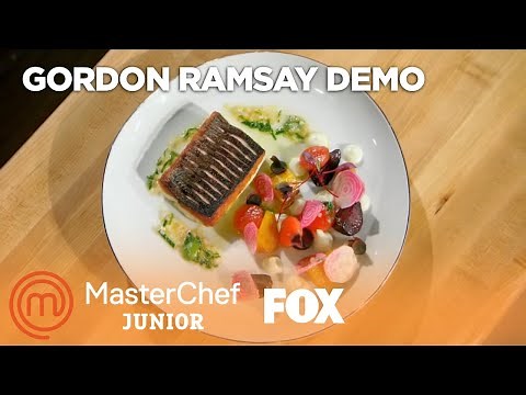 Gordon Ramsay’s Pan Roasted Sea Bass With Cauliflower Puree | Season 5 | MASTERCHEF JUNIOR