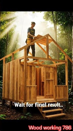 She Built a Shed Alone in the Jungle #shorts