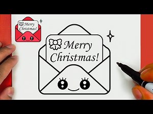 HOW TO DRAW A CUTE MERRY CHRISTMAS, STEP BY STEP, DRAW Cute things