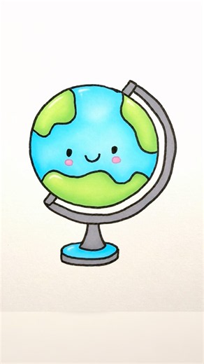 How to draw a globe | easy drawing for kids #simple #artforkids #kidsvideo #earth #cutedrawing #diy