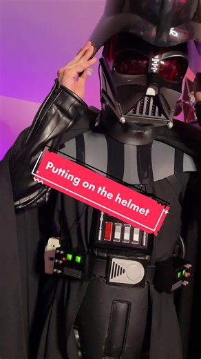Putting on the new black series Darth Vader helmet #starwarsblackseries #darthvadercosplay #starwarstiktoker #darthvaderhelmet