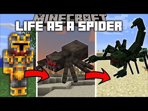 Minecraft LIFE AS A SPIDER MOD / BECOME A SPIDER AND LIVE A COBWEB LIFE !! Minecraft Mods