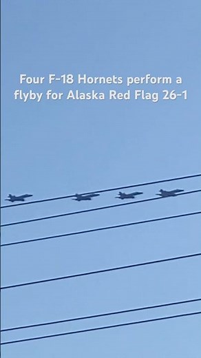 4x F18 Hornets perform flyby at Eielson AFB #military #aviation