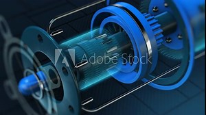 Cad futuristic interface, computer aided design concept, mechanical prototype project, engineering computer drawing (3d render)