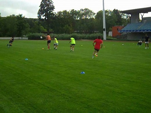 Situation entraînement Rugby à 7 : Exercice double carré