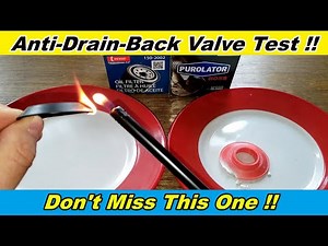 Denso Oil Filter Anti Drain Back Valve Test