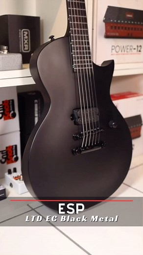 ESP LTD EC Black Metal - Black Satin PRECIO: $999 The LTD Black Metal Series are guitars that are comparable in build quality to our LTD Deluxe “1000 Series” instruments, but with a dark and menacing design theme of all-black finish, components, and hardware, a single premium-quality pickup, Macassar ebony fingerboards with no inlays and glow-in-the-dark side markers, and even a newly-designed black metal LTD logo on the headstock. The EC-Black Metal is based on the popular single-cutaway ESP Ec