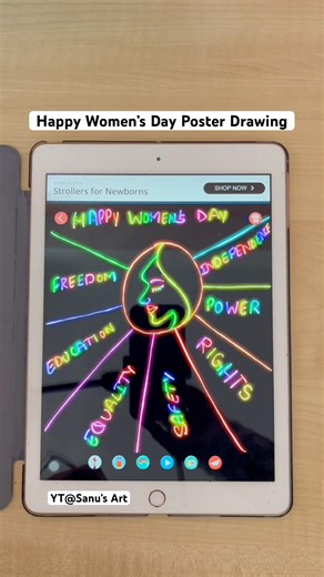 Happy Women’s Day Poster Drawing | Easy Step-by-Step Drawing Tutorial #shorts