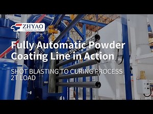 Fully Automatic Powder Coating Line in Action 🚀 2T Load | Shot Blasting to Curing Process