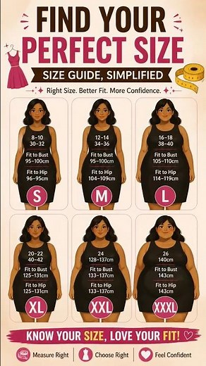 S to XXXL: Size Guide That Actually Works💫#shorts #mid size#size chart #my size # fashion tips