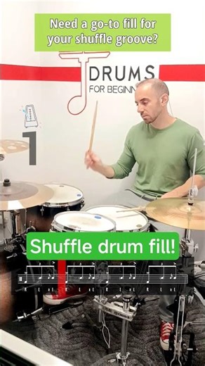 🔥A go-to blues shuffle drum fill! 🥁 #drums #shuffle #blues #drumfill #beginners #howto #lesson