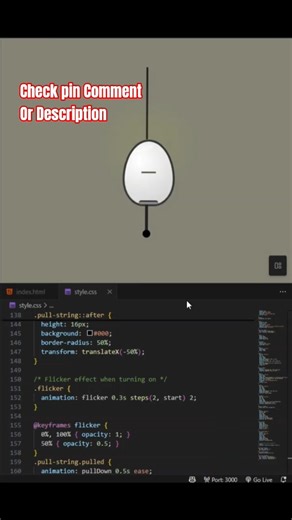 Light Bulb Switch Animation in HTML & CSS. #shorts