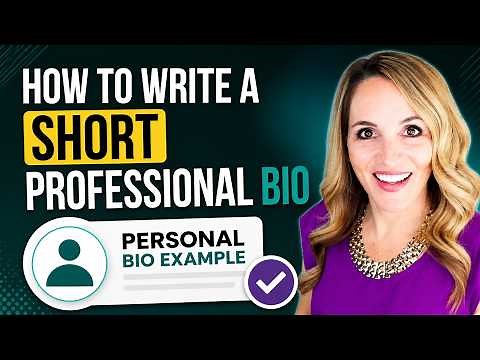 How To Write A Short Professional Bio - PERSONAL Bio Example