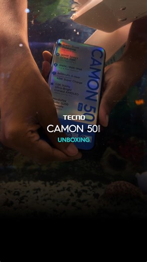 First look. First feel. 🔥 The CAMON 50 unboxed — crafted for performance, designed to stand out. Can you even unbox your phone in water?😉 Click the link in the bio to preorder your CAMON 50 today! #TECNO #TECNOAI #CAMON50Series #camon50ug | TECNO Mobile