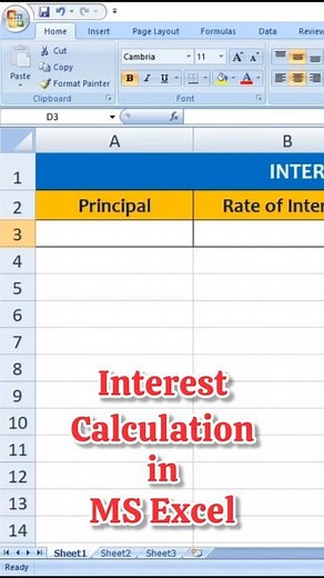 Simple Interest Calculation in Microsoft Excel #shorts #ytshorts #studyspan