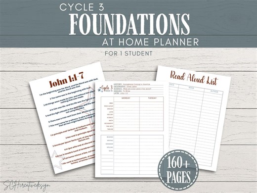 Cycle 3 Classical Conversations Planner CC Foundations Planner Homeschool Lesson Plan Printable Planner for 1 Student Weekly Planner - Etsy