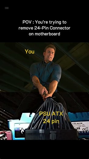 You’re trying to remove 24-Pin Connector on motherboard #cpu #pc #pcbuild #mainboard #powersupply