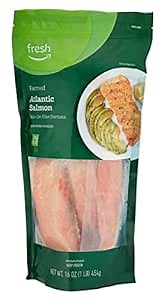 Amazon Fresh Brand, Farmed Atlantic Salmon, 1 Lb (Frozen)