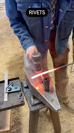 Harty Locomotive Works Ltd. on Instagram: "Forging some 3/8” rivets with large flat heads for a special project. www.ethanharty.com #Blacksmith #Blacksmithing #Tools #nicetools #Forge #Forging #KnifeMaking #BlacksmithingTools #BlacksmithTools #HandForged #rivet"
