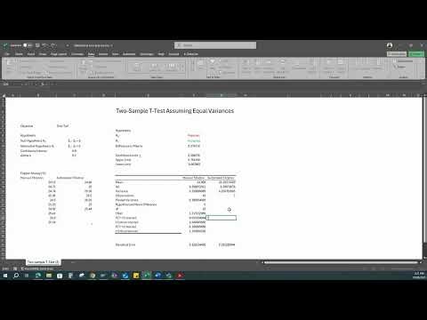 How to perform Two-Sample T-Test assuming Equal Variance