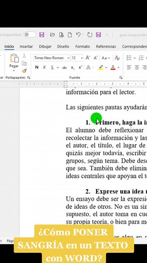 ¿Cómo poner SANGRÍA en un TEXTO con WORD? #aulainteractivadigital