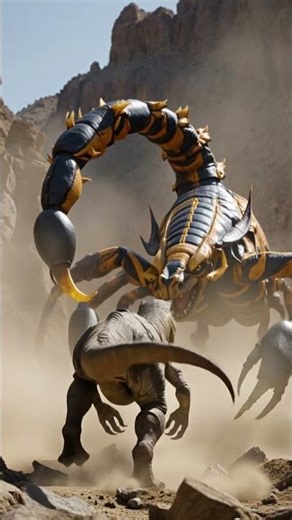 Prehistoric Horror: T-Rex vs Jurassic Scorpion 🦂🦖 #dinosaur #fantasy #scifi