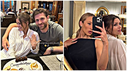 Newlyweds Connor McDavid and Lauren Kyle finally celebrate besties Leon Draisaitl and Celeste Desjardins' engagement with golf and desserts