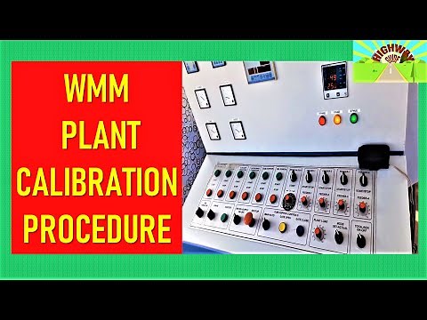 WMM PLANT CALIBRATION PROCEDURE