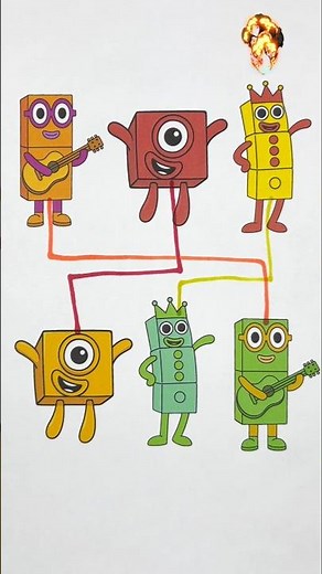 Sprunki NumberBlock Phase 4 Wonderful Vertical Line matching game #incrediboxsprunki #art #shorts