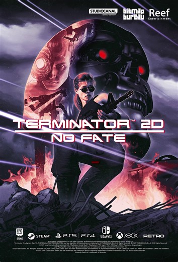 🔥 TERMINATOR 2D: NO FATE IS OUT NOW! Past and future collide across PS5, PS4, Switch, Xbox and PC. Step into the fight as Sarah Connor, John Connor and the T-800 as you relive classic T2 moments brought to life through stunning 2D sprite artwork and authentic arcade gameplay! | Reef Entertainment