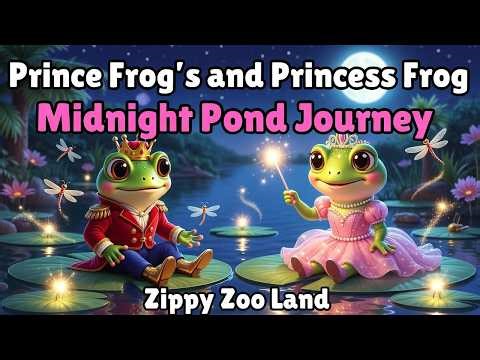 Prince Frog & Princess Frog Midnight Pond Journey 🌙🐸 | Magical Night Adventure Song for Kids