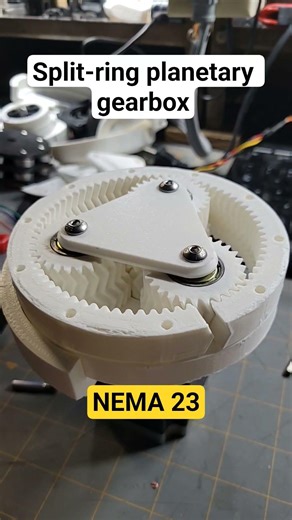 Split-ring 3D printed compound planetary gears (NEMA 23) #3dprinting #diy #ender3pro