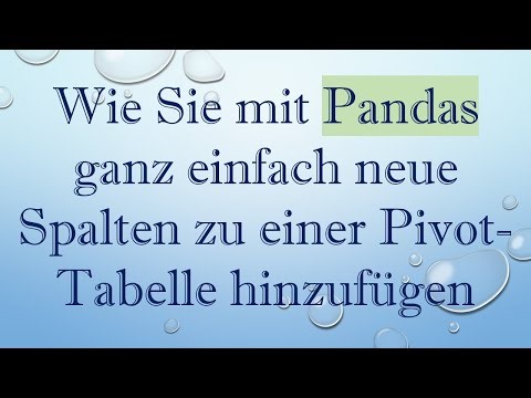 Wie Sie mit Pandas ganz einfach neue Spalten zu einer Pivot-Tabelle hinzufügen