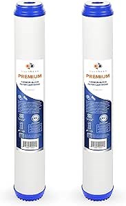 Aquaboon Premium 5 Micron 20 x 2.5 Granular Activated Carbon Filter Cartridge GAC Water Filter Replacement Compatible with UDF-20, SDP-2520, 2-Pack