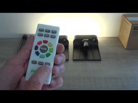 Intelamp outdoor solar spotlights, set of 2 outdoor solar lights with remote control, spotlights